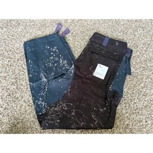 Wasted Collective Cargo Pants Hiking Blue Black Paint Splatter Small Japan Made